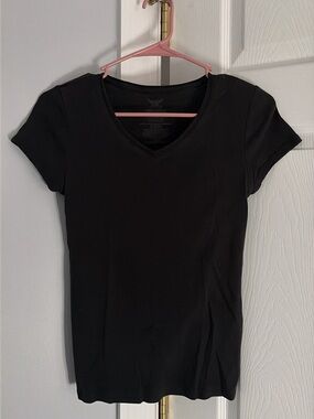 Classic Black V-Neck Women's Top